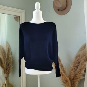 Philosophy Republic clothing womens rib knit bat wing sleeve black sweater small